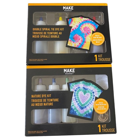 2 x Make Market Tie Dye Kit- Nature Dye Kit, Double Spiral Tie Dye Kit NEW - Picture 1 of 2